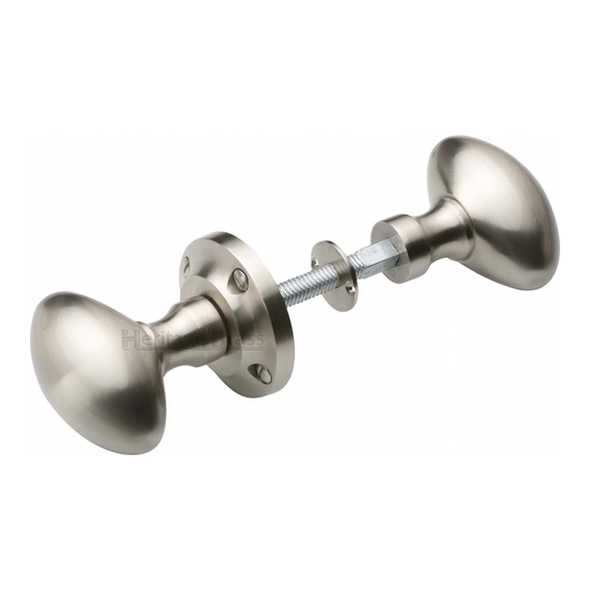 RIM V960-SN • Satin Nickel • Heritage Brass Suffolk Rim Knobs On Round Roses